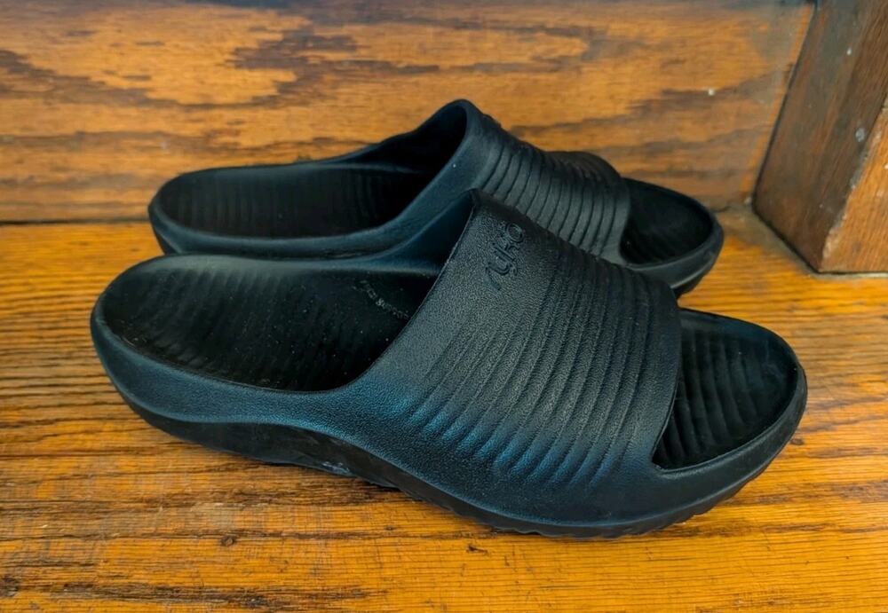 Ryka Echo Recovery Slide Sandals Women's 8.5 Comfort Shoes Black